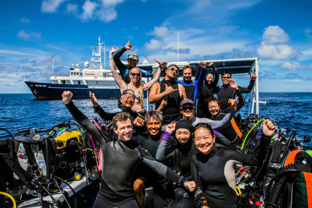 A group of divers in Solitude One Liveaboard trip