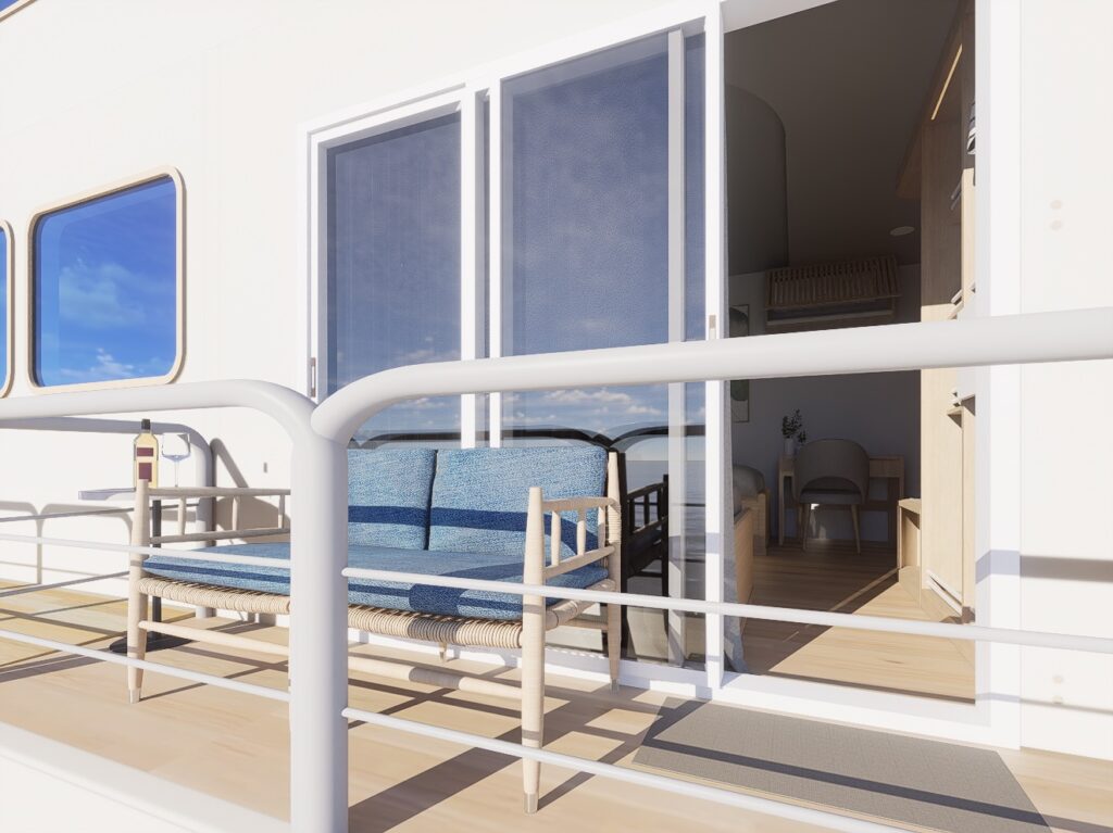 Solitude Gaia Maldives stateroom balcony with ocean outlook