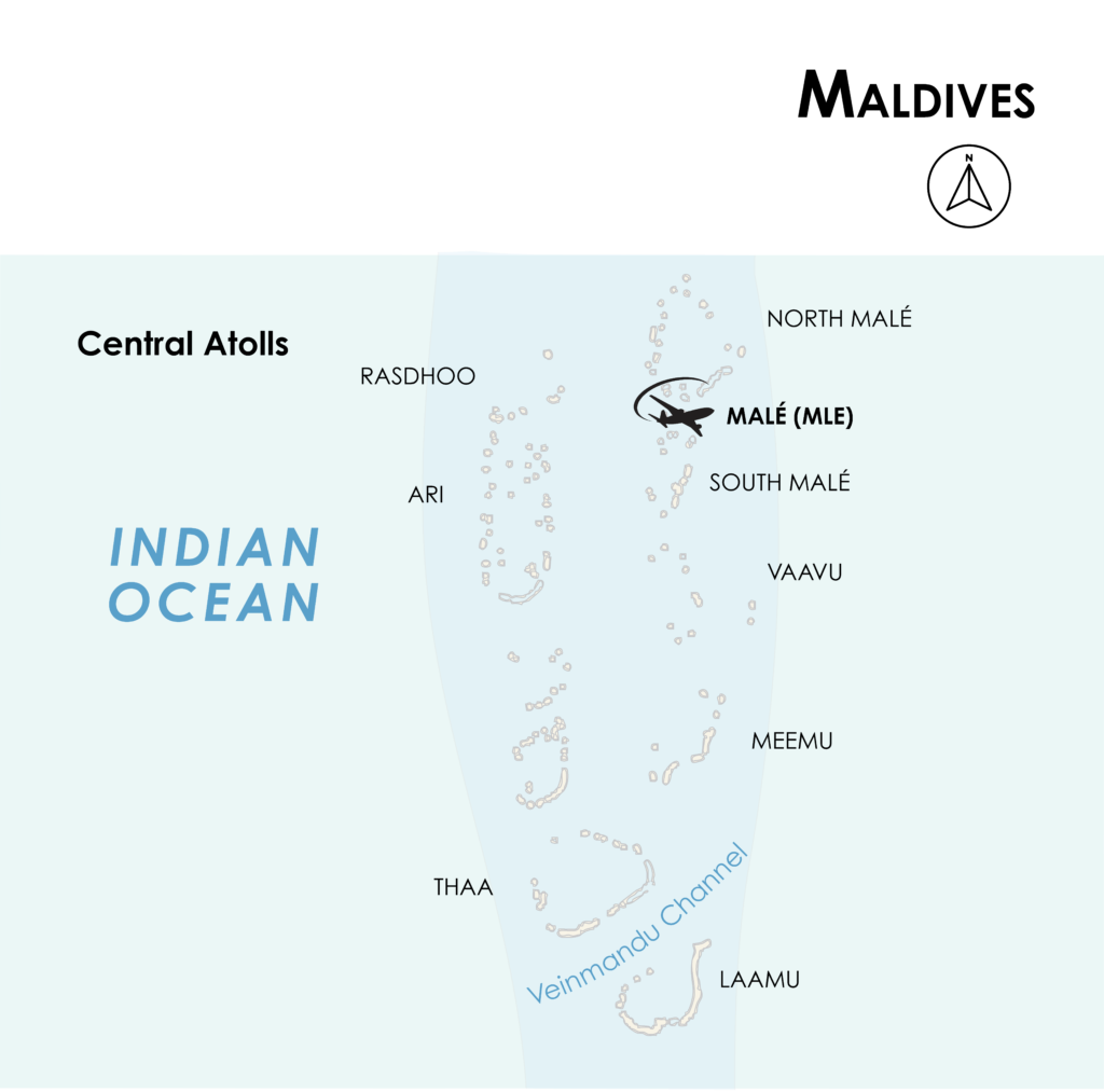 Best of Maldives Ctrl Common Names Best of Maldives, Central Atolls map